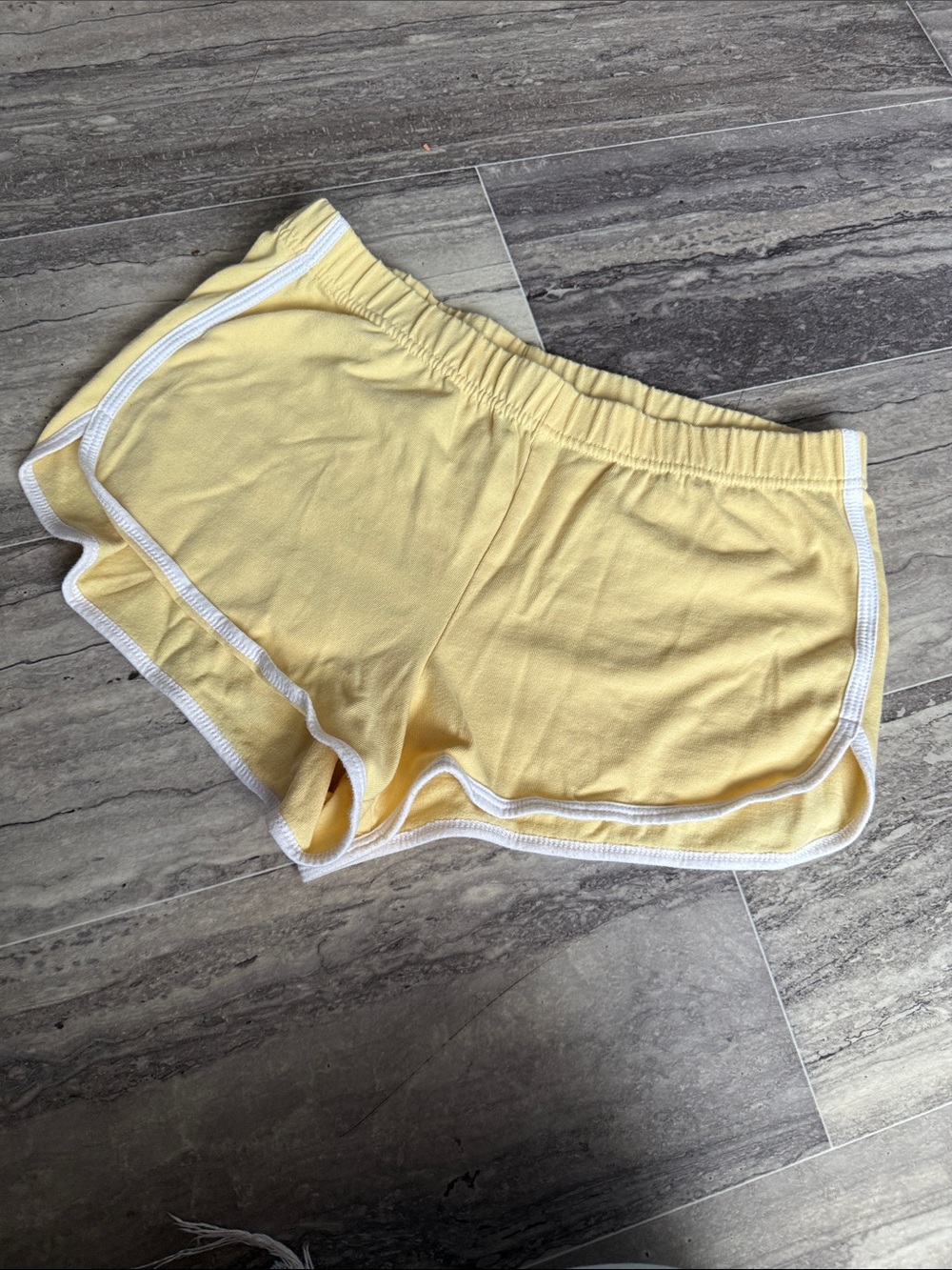 No Boundaries Yellow Athletic Shorts with White Trim